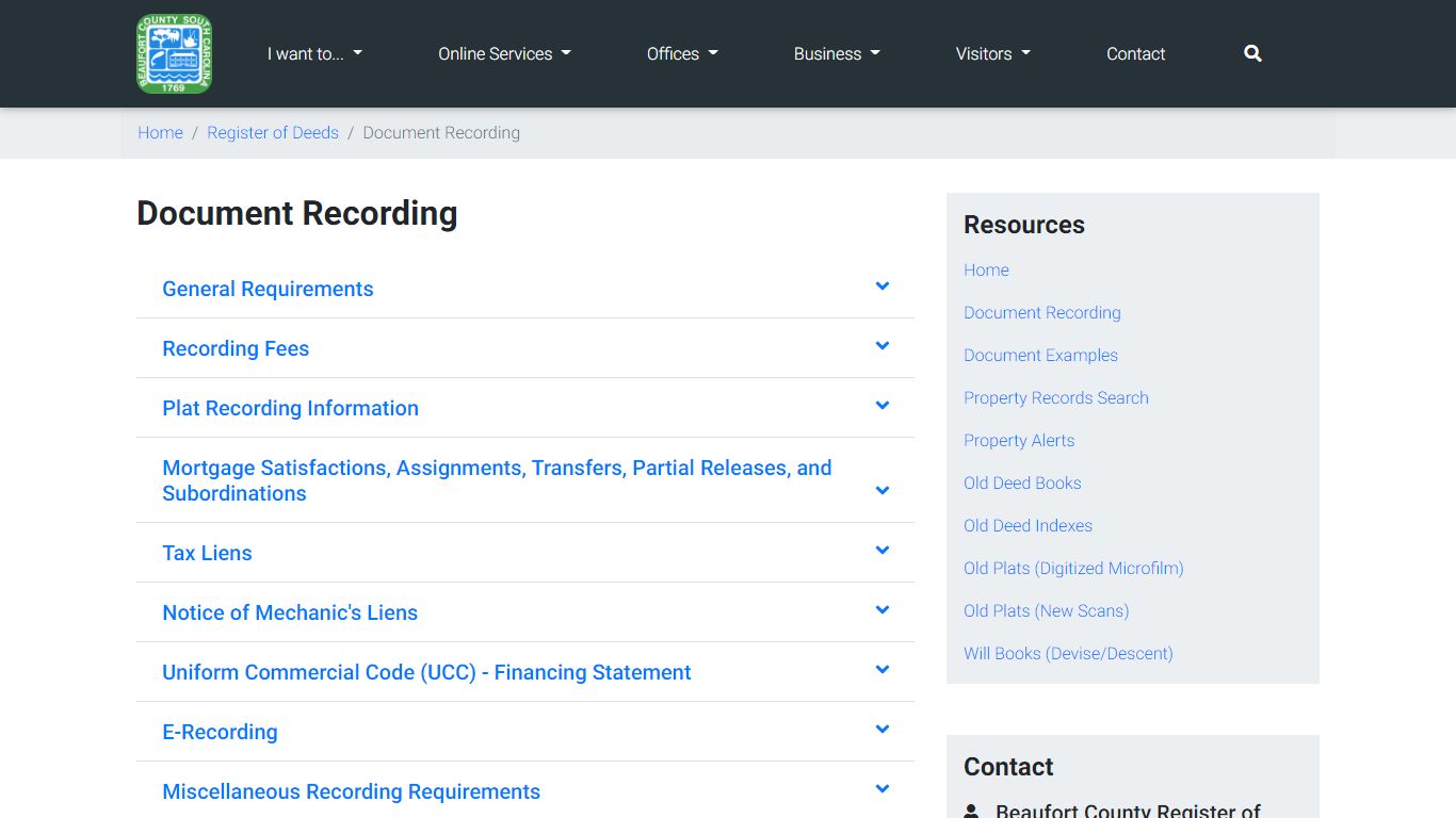 Document Recording - Beaufort County, SC